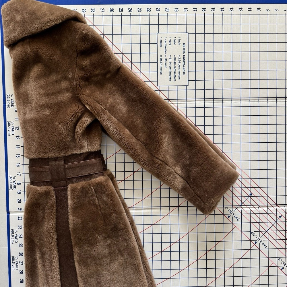 Borgana Fairmoor Vintage Faux Fur Faux Suede Belted Coat Small Mob Wife Gangster - Picture 12 of 13